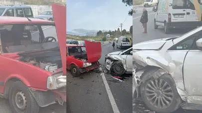 İzmir’de Trafik Kazası Kafa Kafaya Çarpıştılar
