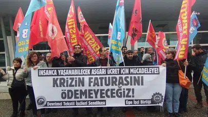 İzmir’de İşçilerden Asgari Ücret Tepkisi