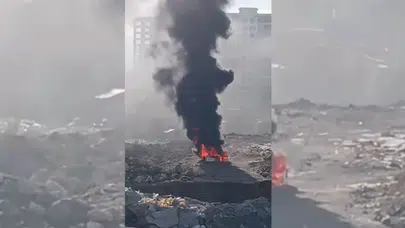 Karşıyaka Örnekköy'de Çöp Yangını Tepkisi