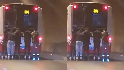Konak Tüneli’nde Tehlikeli Paten Yolculuğu