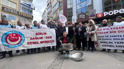 İzmir’de Memurlardan Helvalı Protesto
